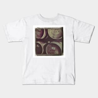 Whisky Casks stored in a warehouse Kids T-Shirt